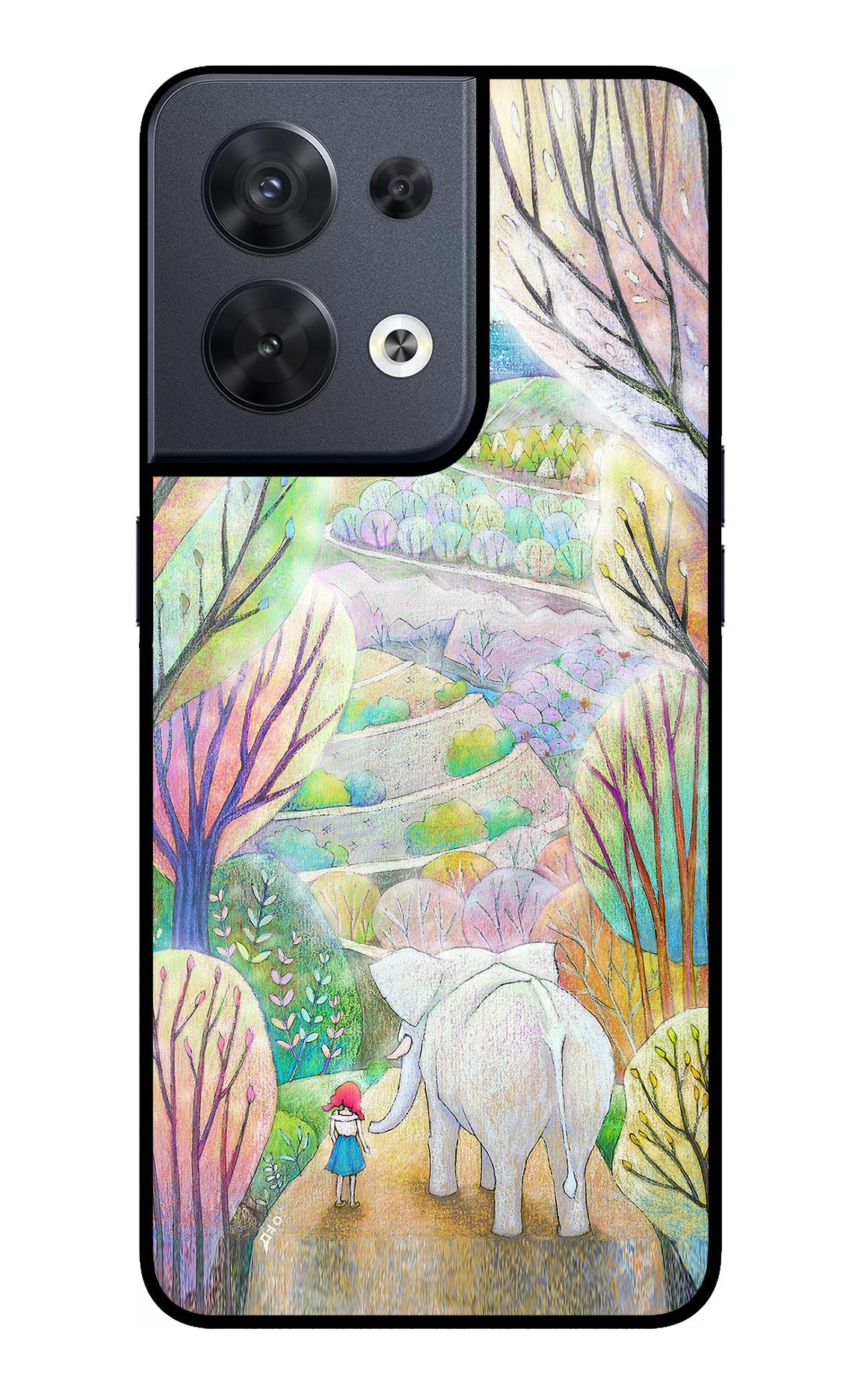 Nature Painting Oppo Reno8 Glass Case