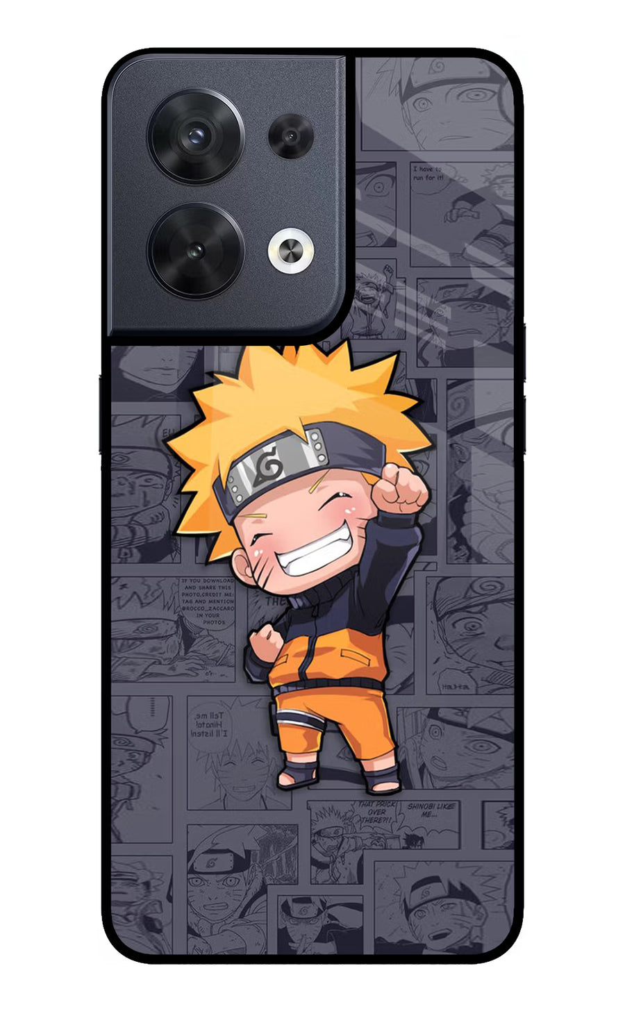 Chota Naruto Oppo Reno8 Back Cover, Glass case