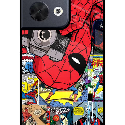 Spider Man Oppo Reno8 Glass Case Back Cover by Casekaro