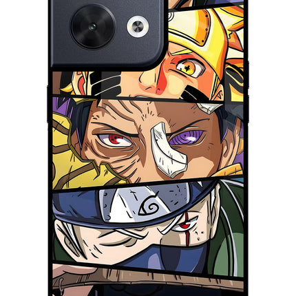Naruto Character Oppo Reno8 Glass Case Back Cover by Casekaro