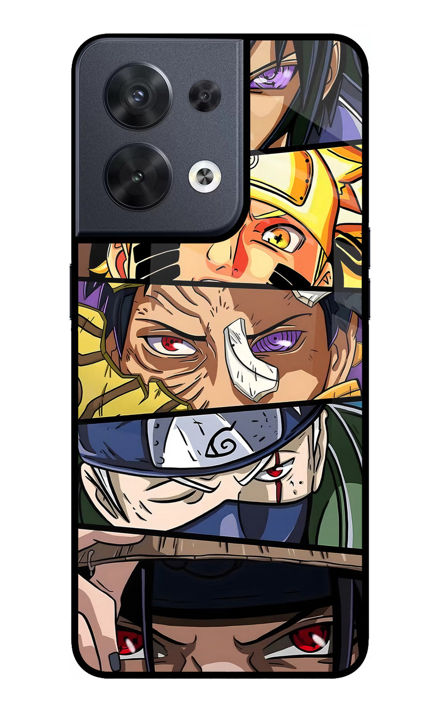 Naruto Character Oppo Reno8 Back Cover, Glass case
