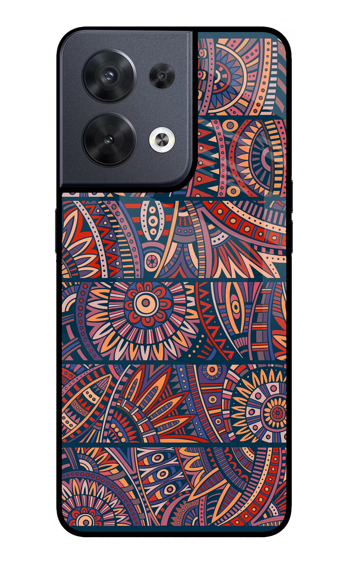 African Culture Design Oppo Reno8 Glass Case Back Cover by Casekaro