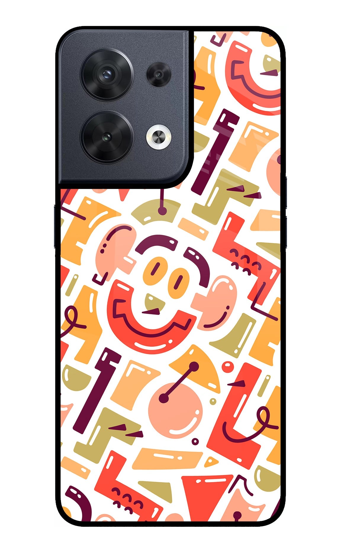 Doodle Pattern Oppo Reno8 Back Cover