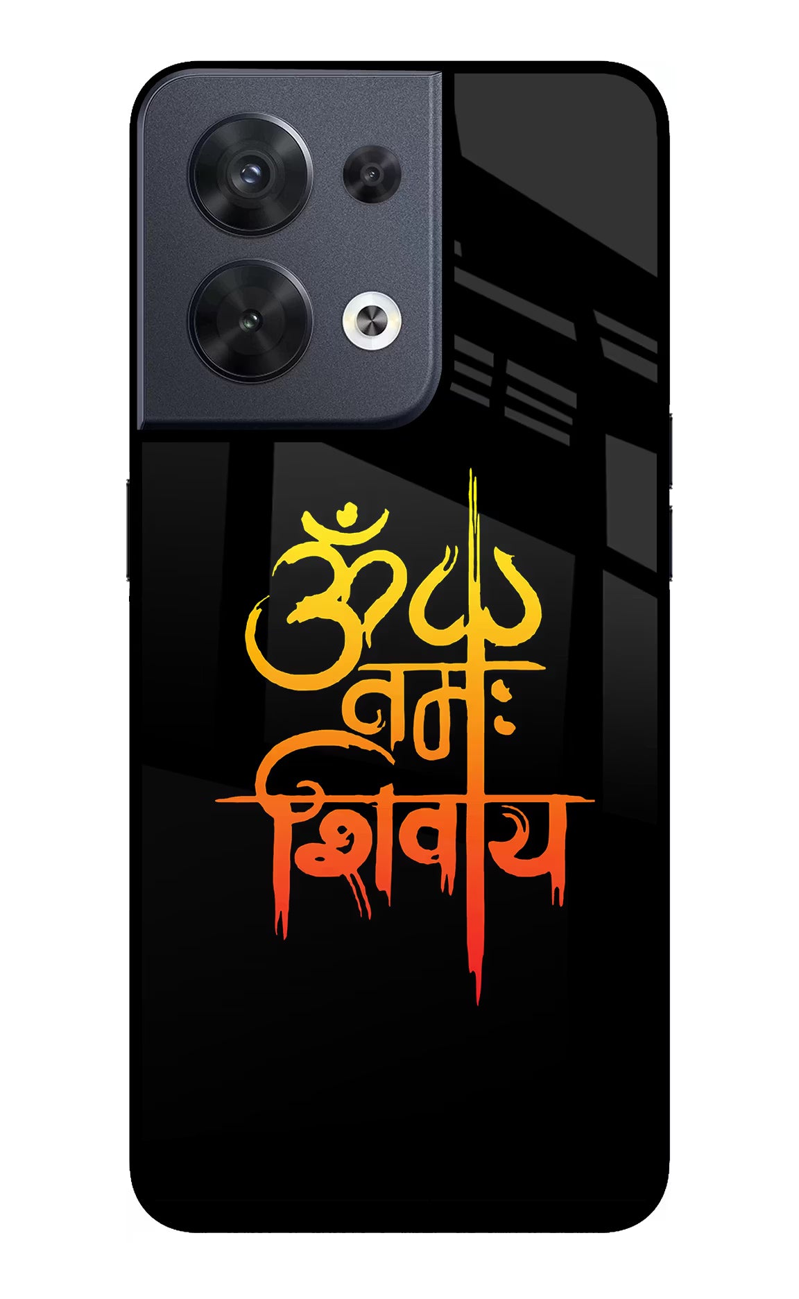 Om Namah Shivay Oppo Reno8 Glass Case Back Cover by Casekaro