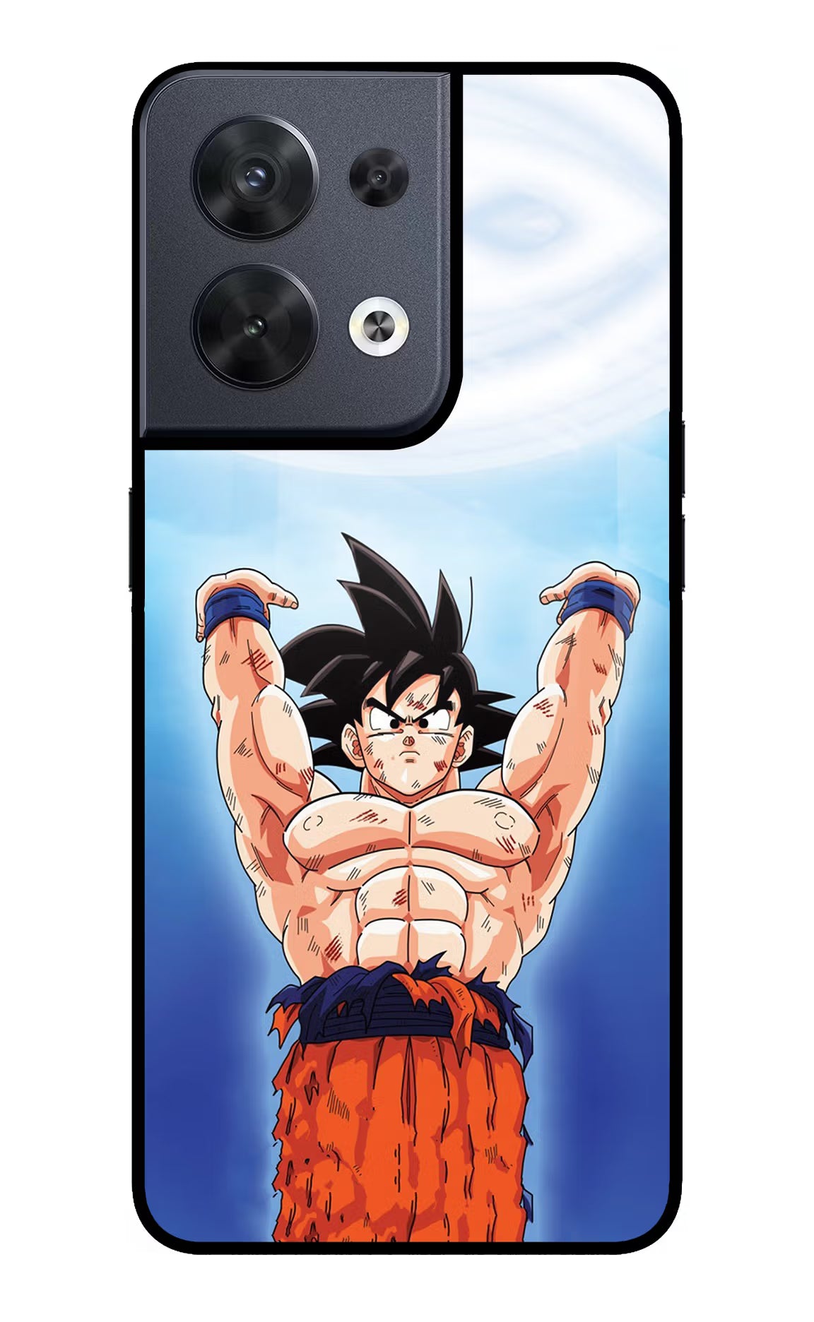 Goku Power Oppo Reno8 Glass Case Back Cover by Casekaro