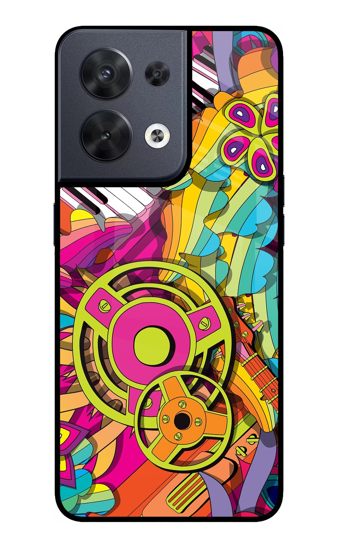 Music Doodle Oppo Reno8 Glass Case