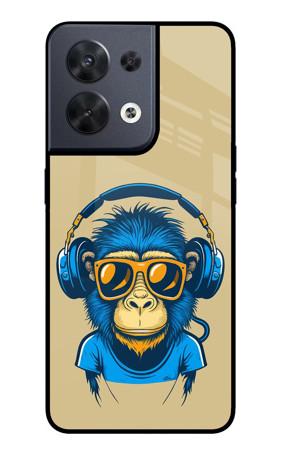 Monkey Headphone Oppo Reno8 Glass Case