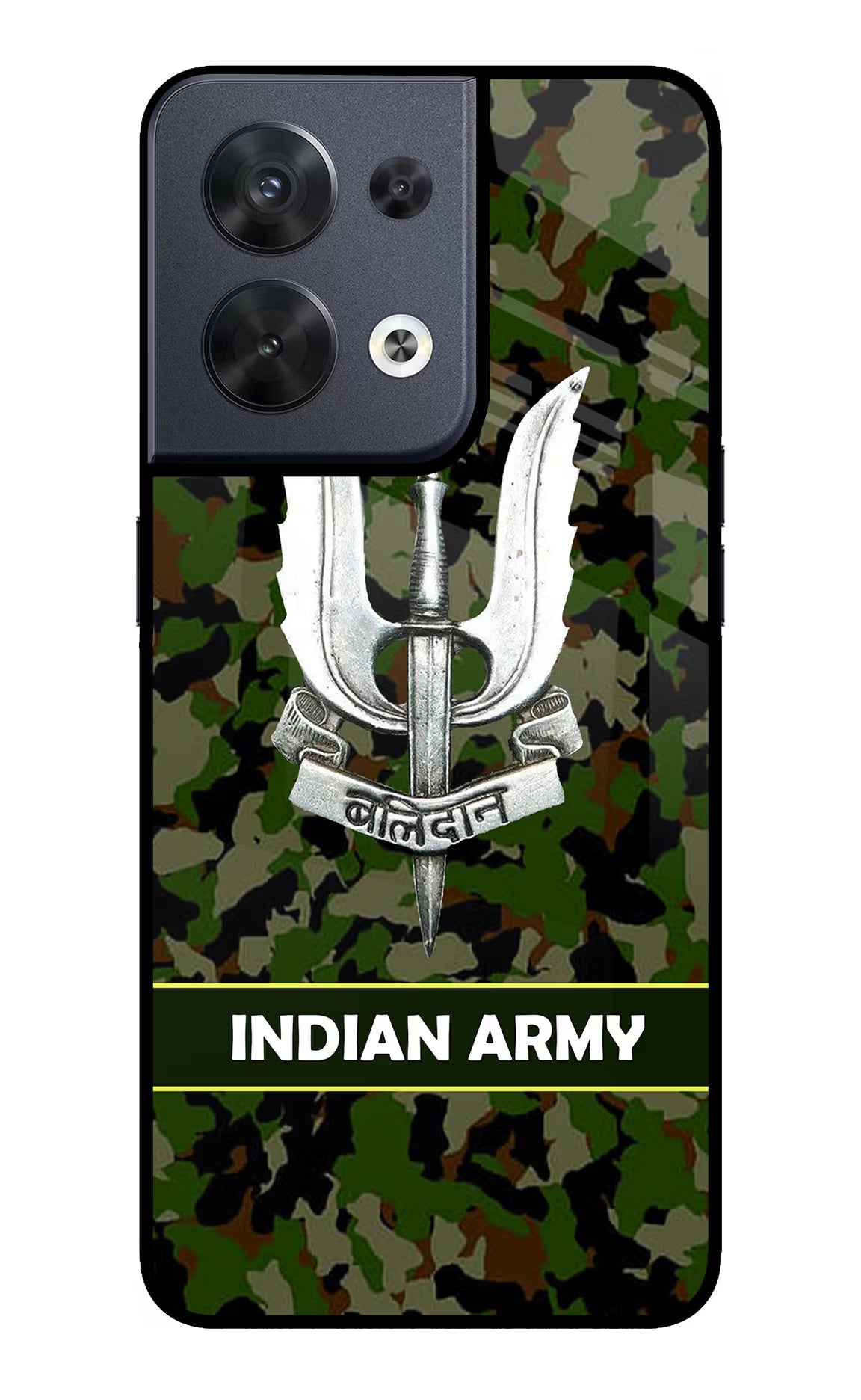 Balidan Indian Logo Oppo Reno8 Glass Case Back Cover by Casekaro