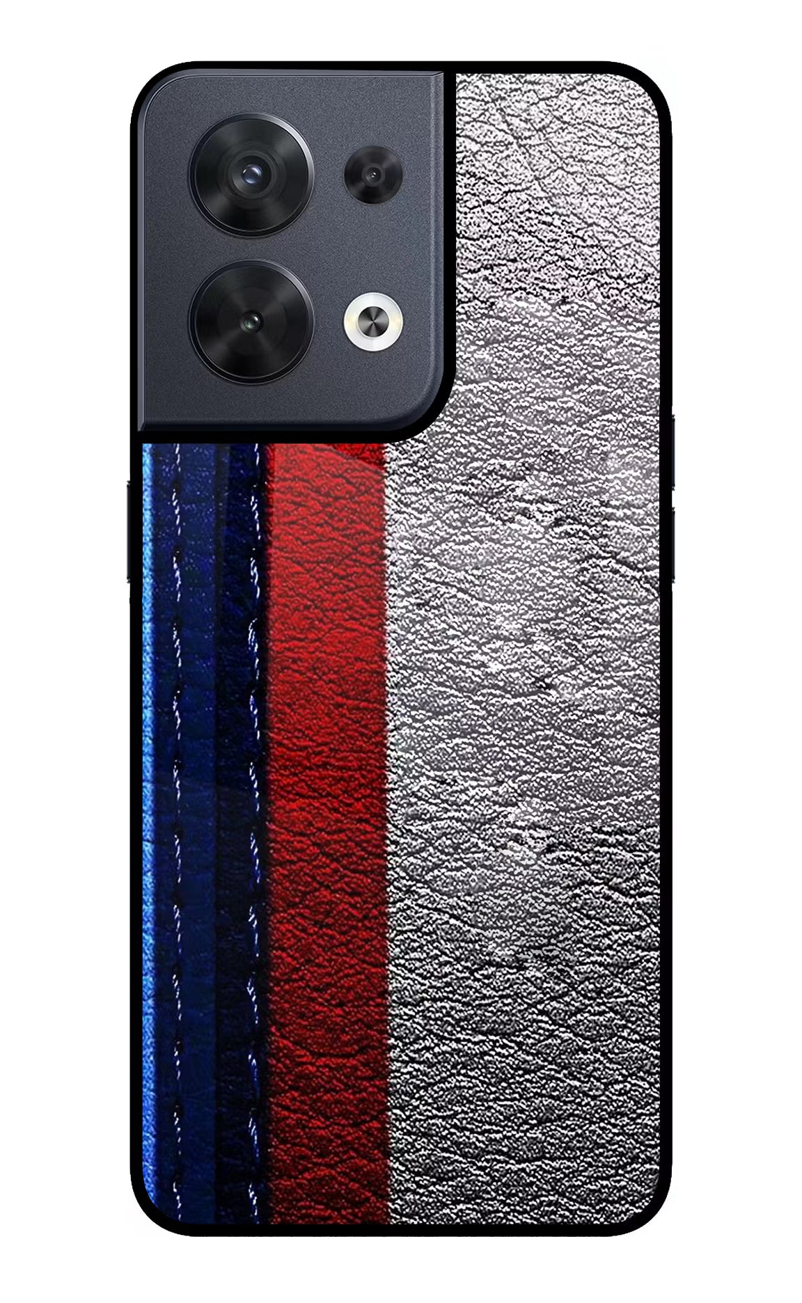 BMW Stripes Oppo Reno8 Glass Case Back Cover by Casekaro