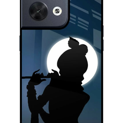 Shri Krishna Silhouette Oppo Reno8 Glass Case