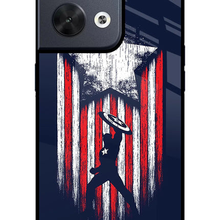 Captain America Marvel Art Oppo Reno8 Glass Case