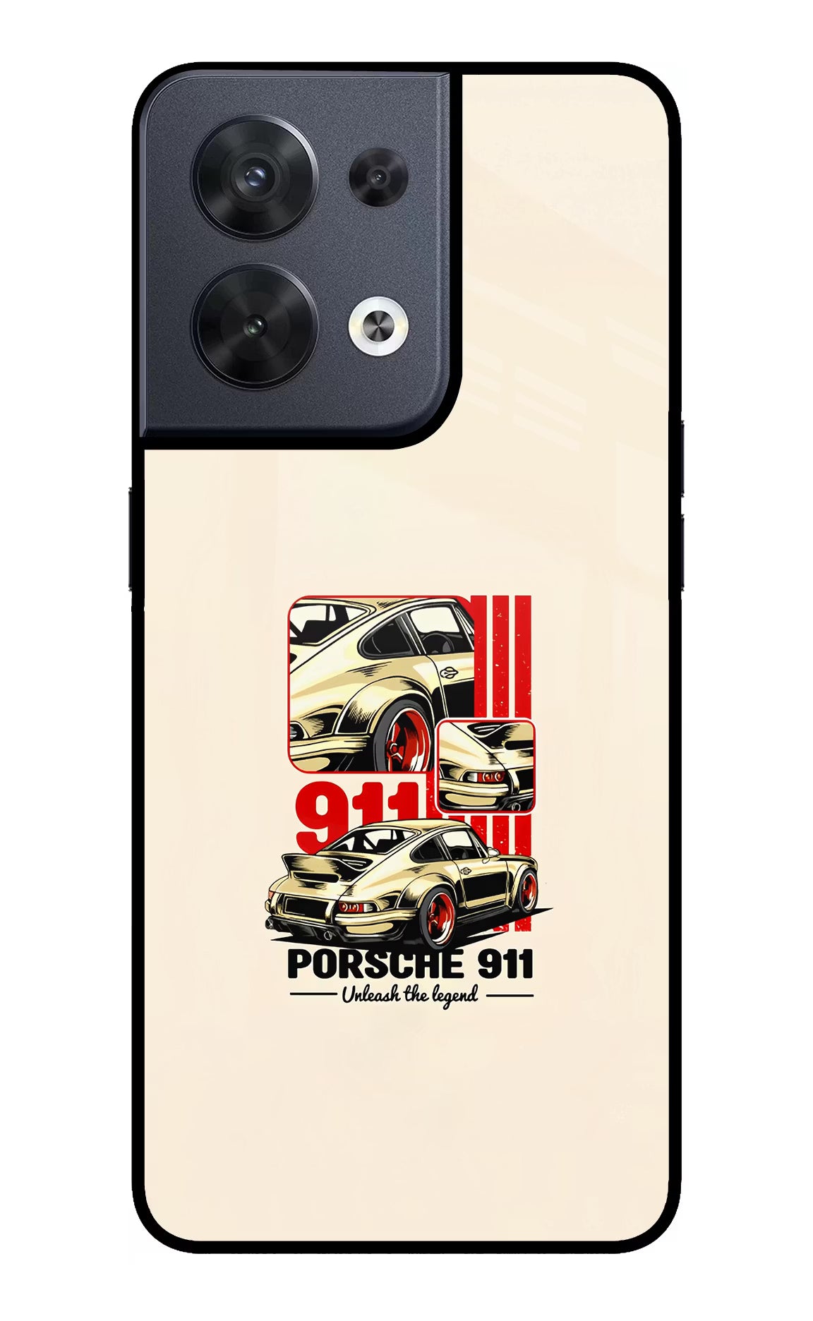 Classic Porsche 911 Oppo Reno8 Glass Case