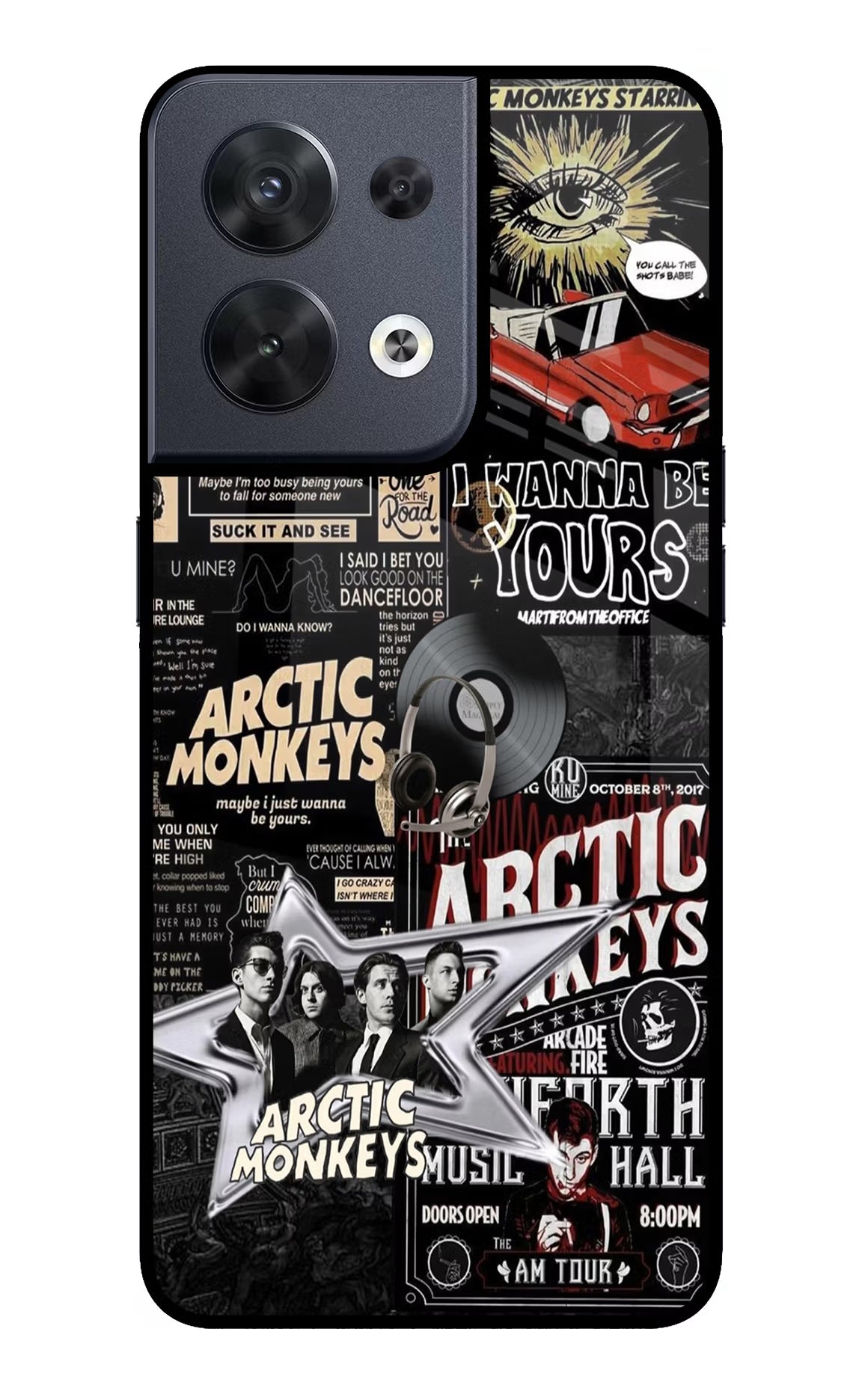 Arctic Monkeys Oppo Reno8 Glass Case Back Cover by Casekaro