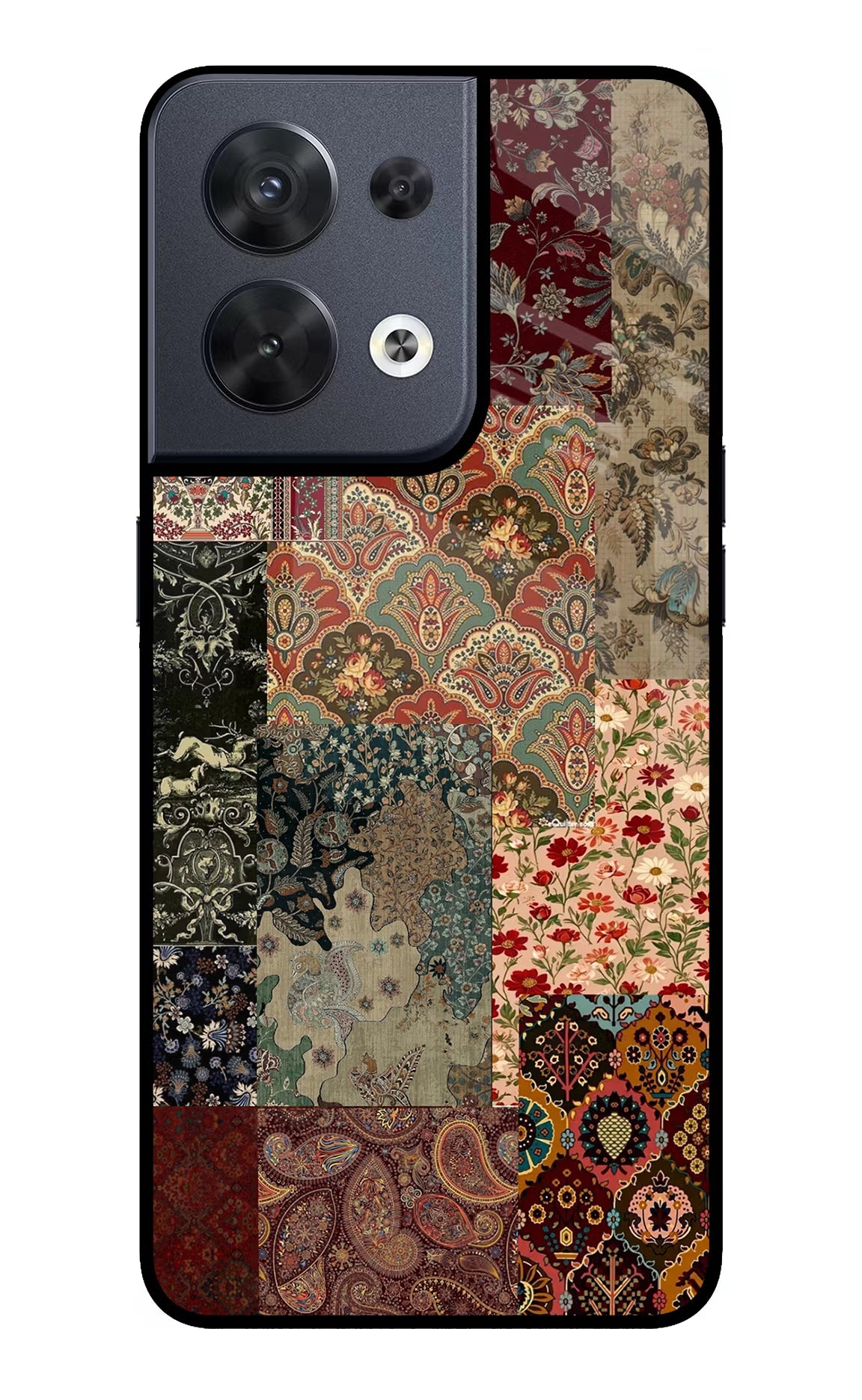 Desi Print Oppo Reno8 Glass Case Back Cover by Casekaro