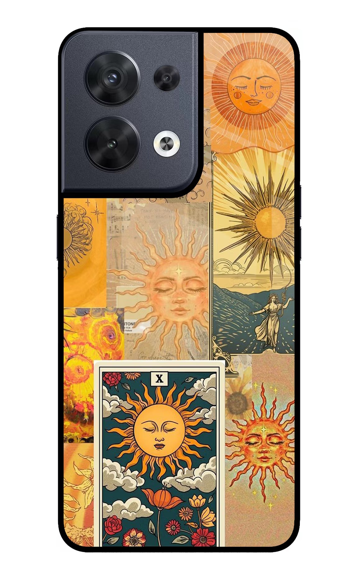 Sun Oppo Reno8 Glass Case Back Cover by Casekaro