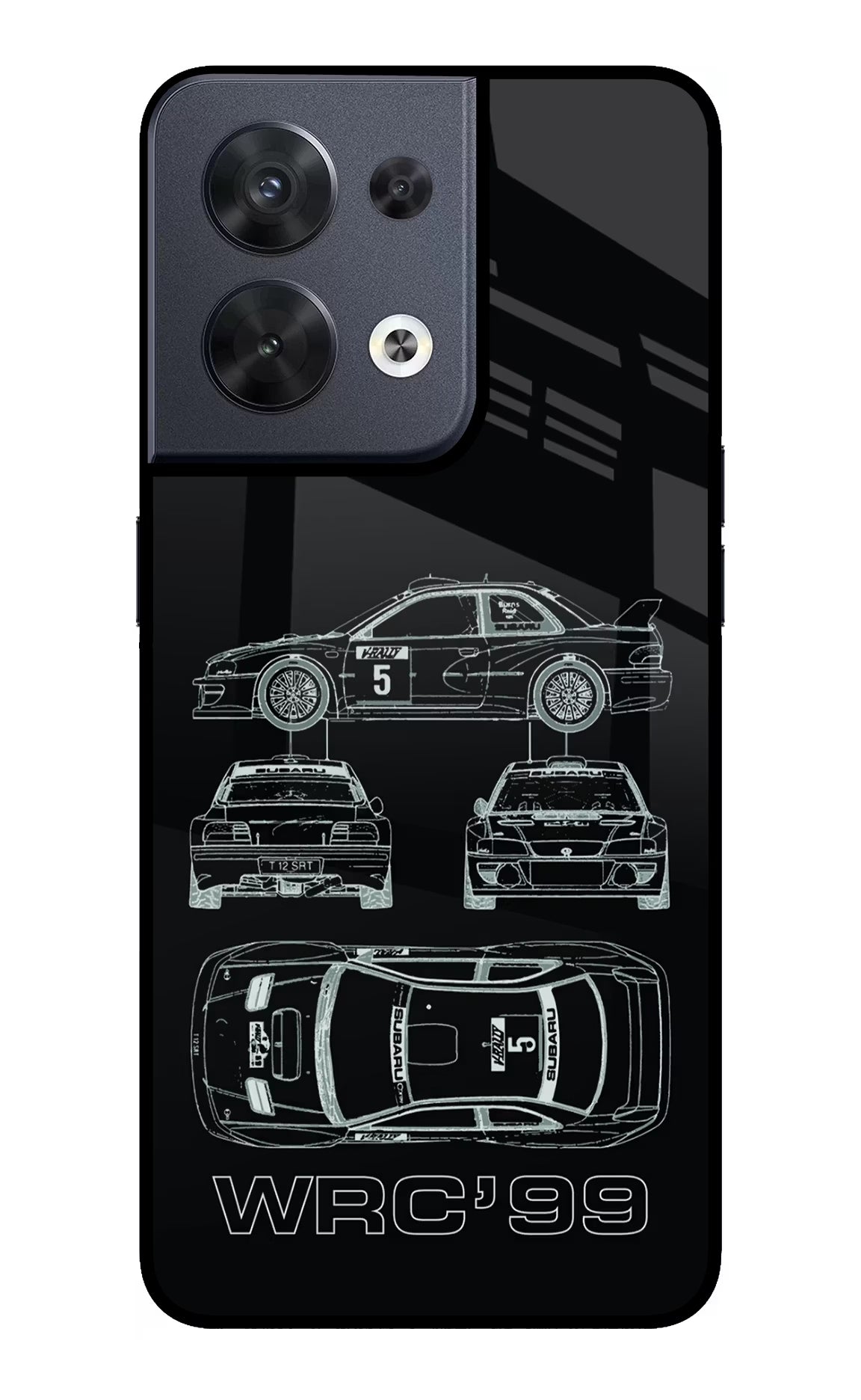 WRC'99 Oppo Reno8 Glass Case Back Cover by Casekaro