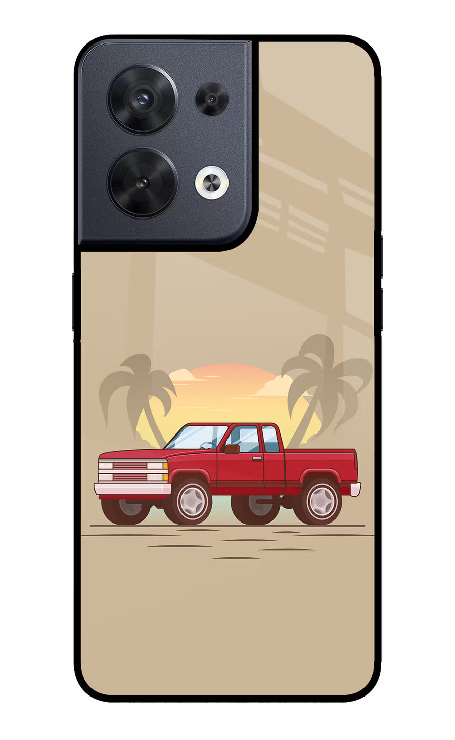 Desert Classic Drive Oppo Reno8 Back Cover, Glass case