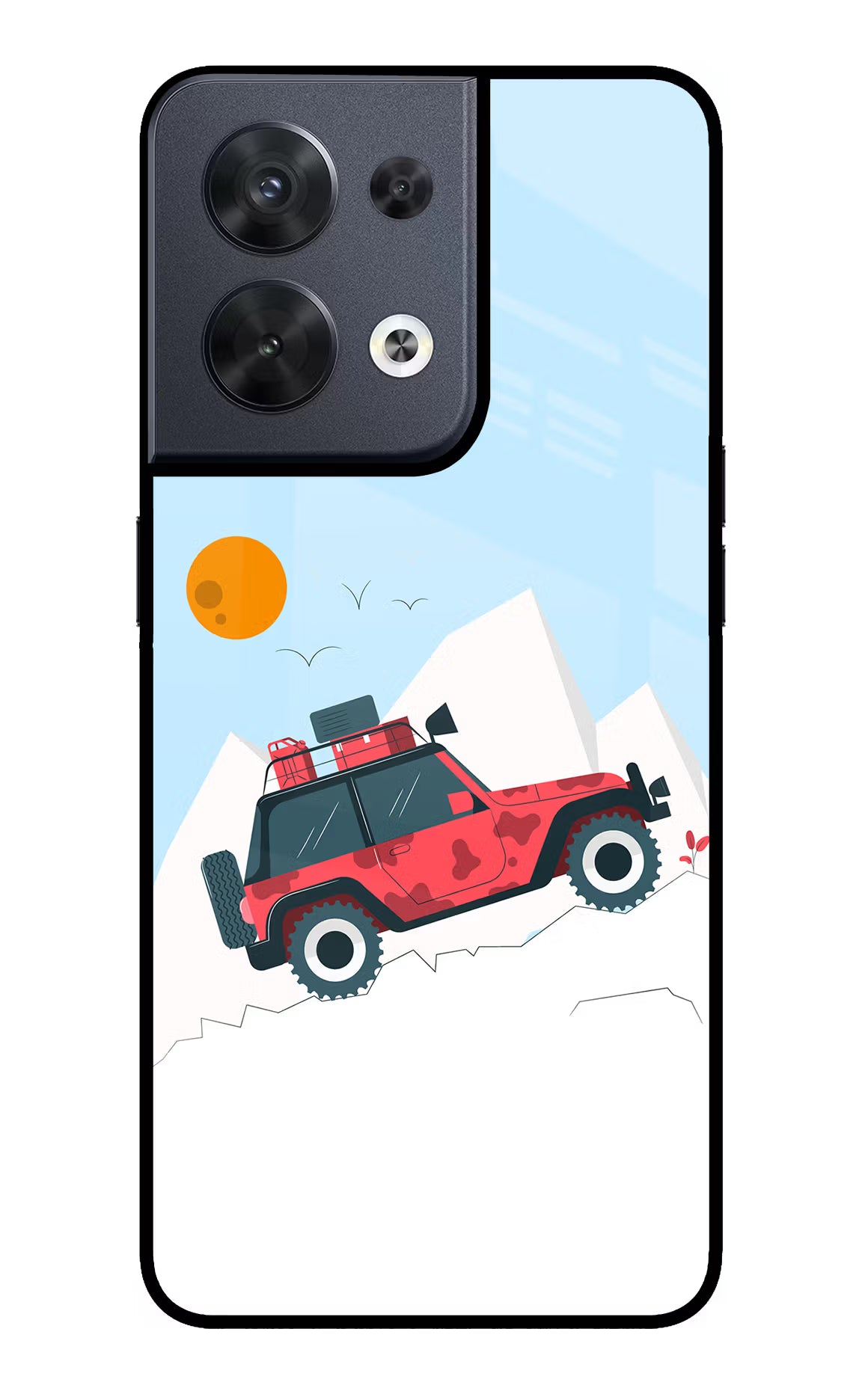 Mountain Trail Beast Oppo Reno8 Glass Case Back Cover by Casekaro