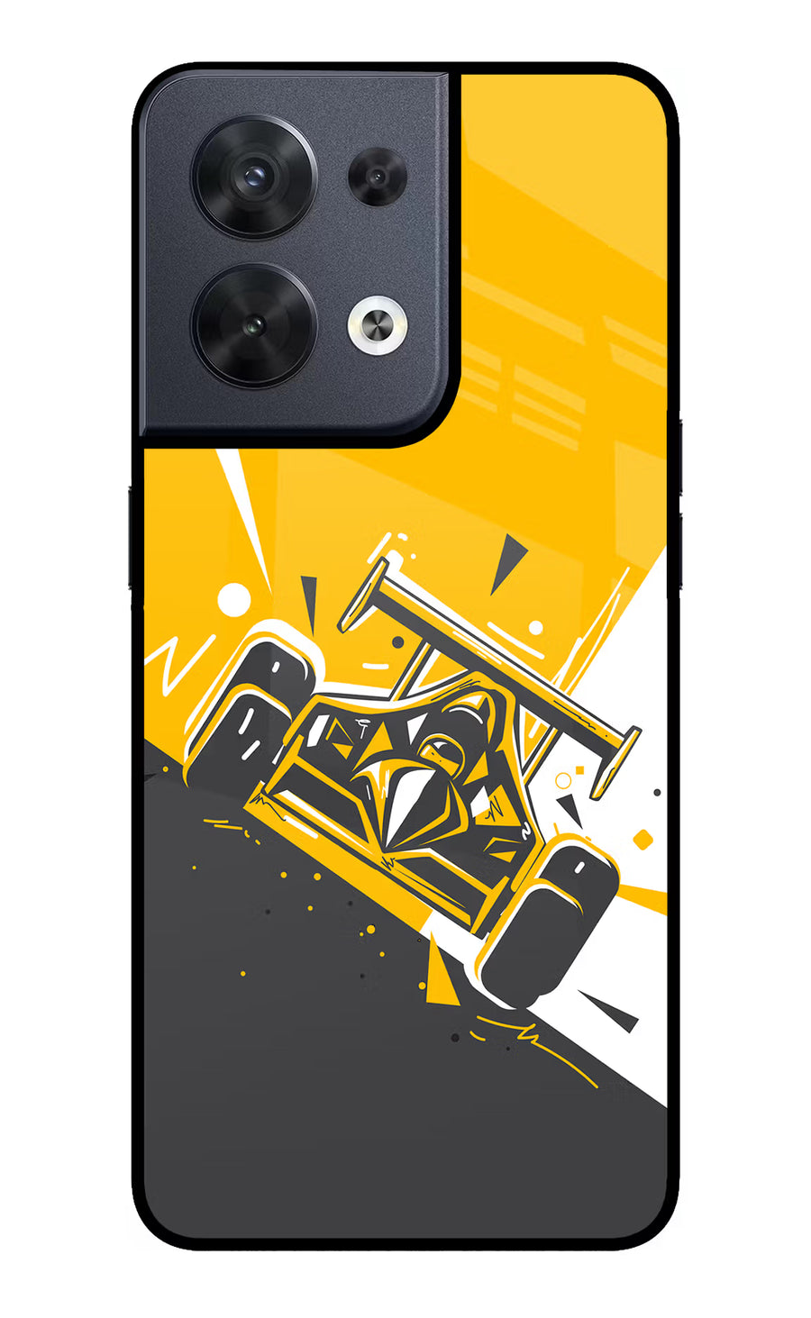 Track King Oppo Reno8 Back Cover, Glass case
