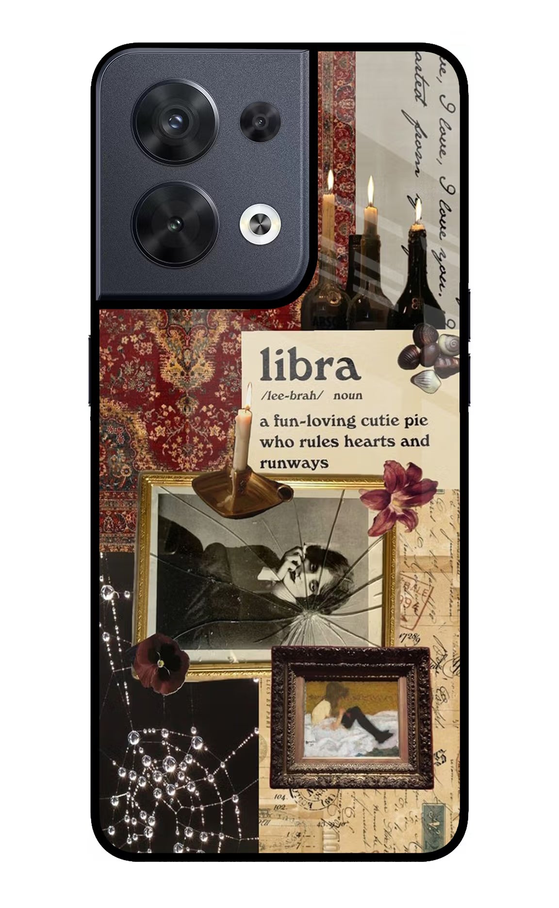 Libra Zodiac Oppo Reno8 Glass Case Back Cover by Casekaro