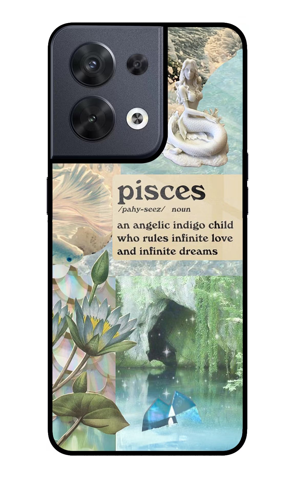 Pisces Zodiac Oppo Reno8 Glass Case Back Cover by Casekaro