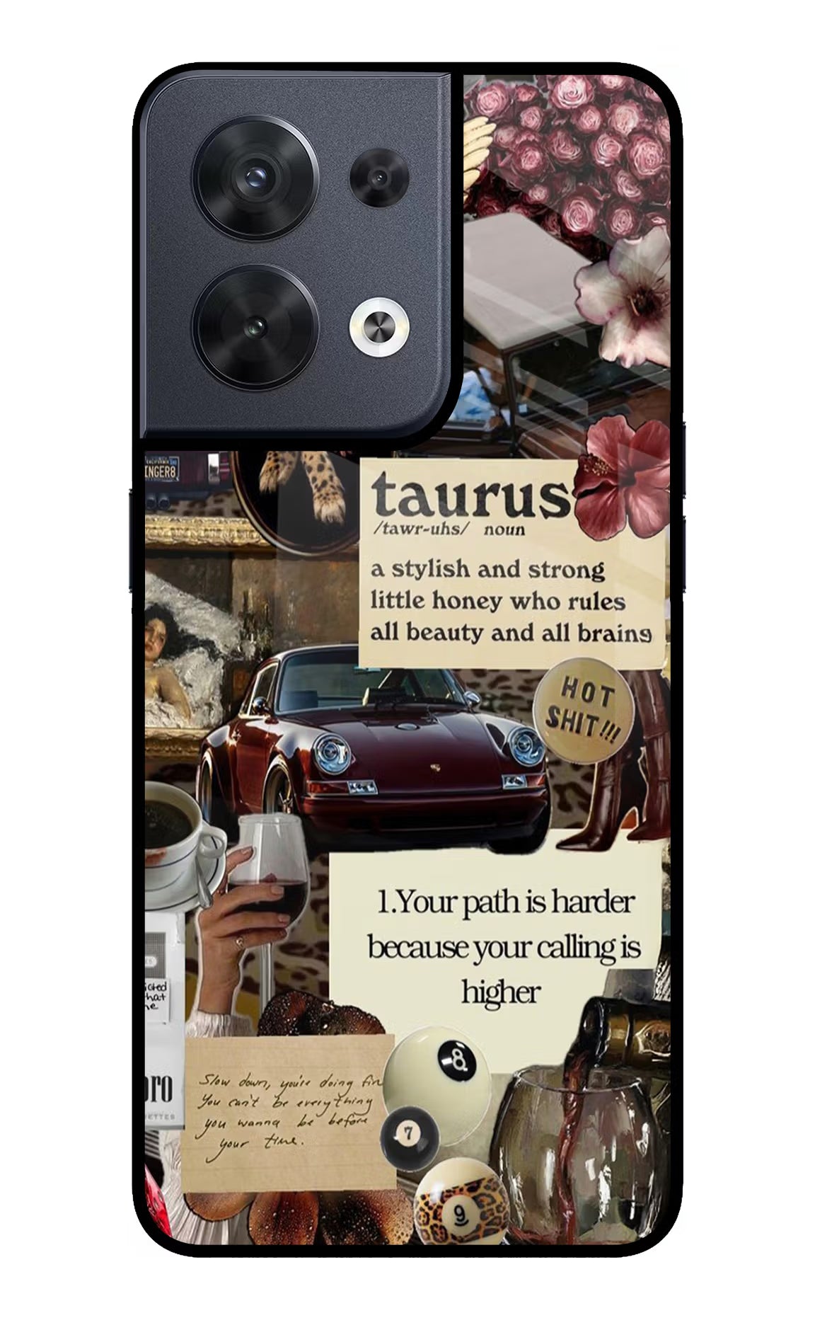 Taurus Zodiac Oppo Reno8 Glass Case