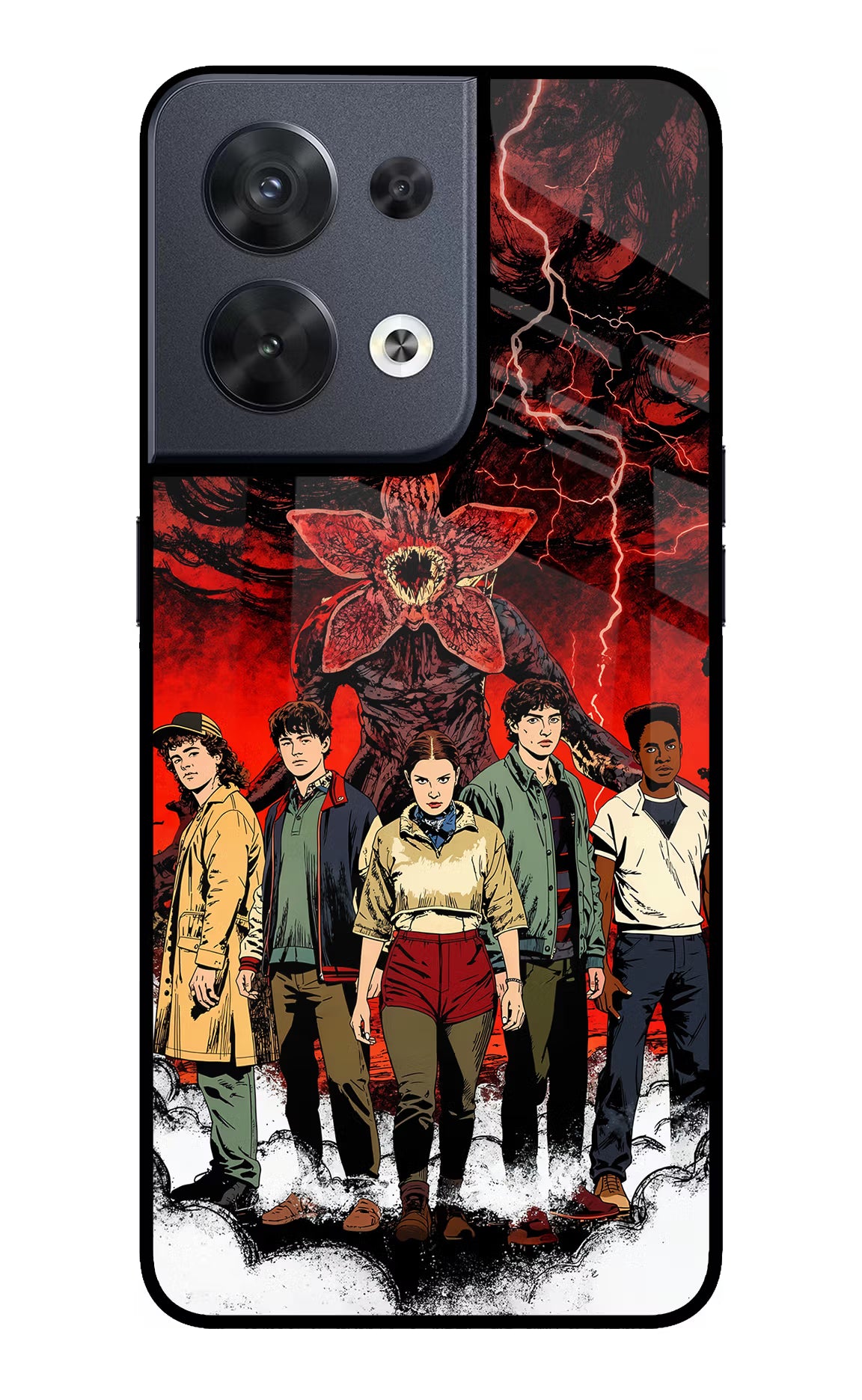 Ordinary Things Characters Oppo Reno8 Glass Case Back Cover by Casekaro
