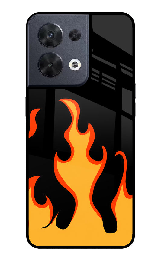 Fired Up – Black Oppo Reno8 Glass Case