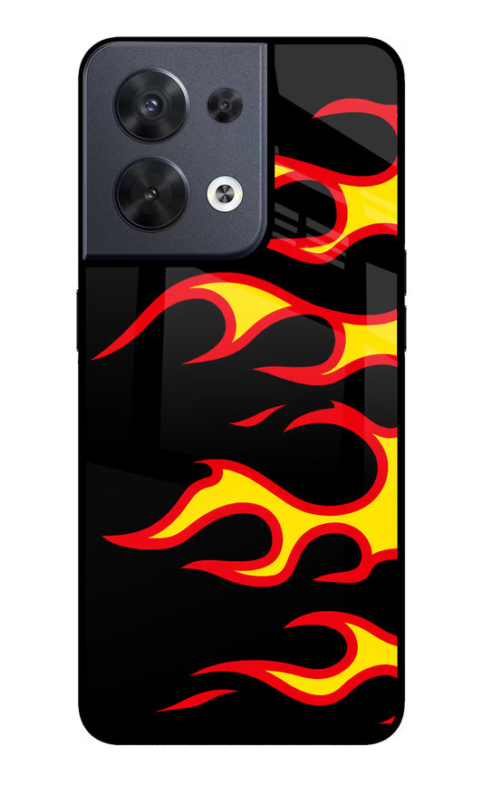 Side Sweep Flames Oppo Reno8 Glass Case