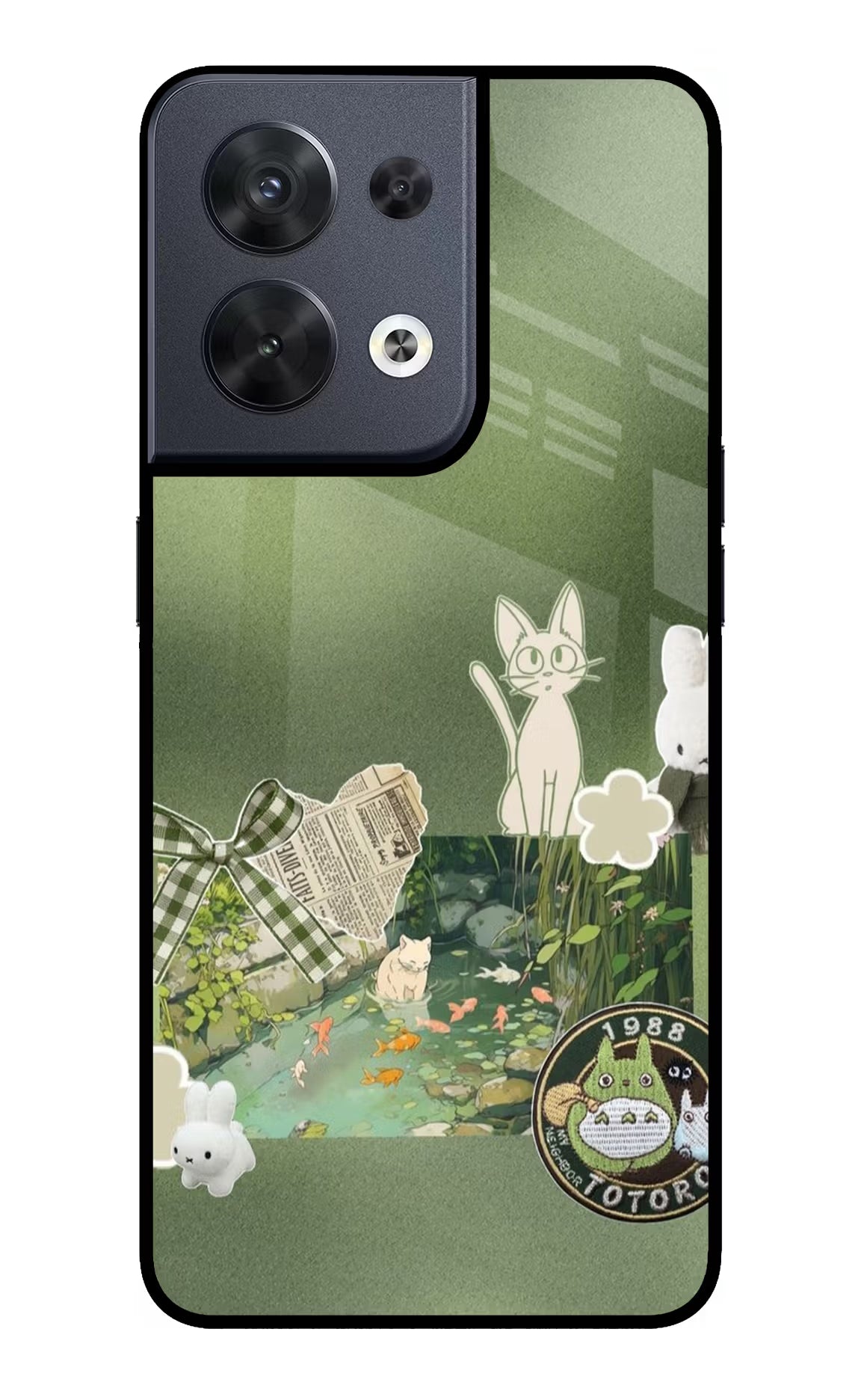 Aesthetic anime Oppo Reno8 Glass Case Back Cover by Casekaro