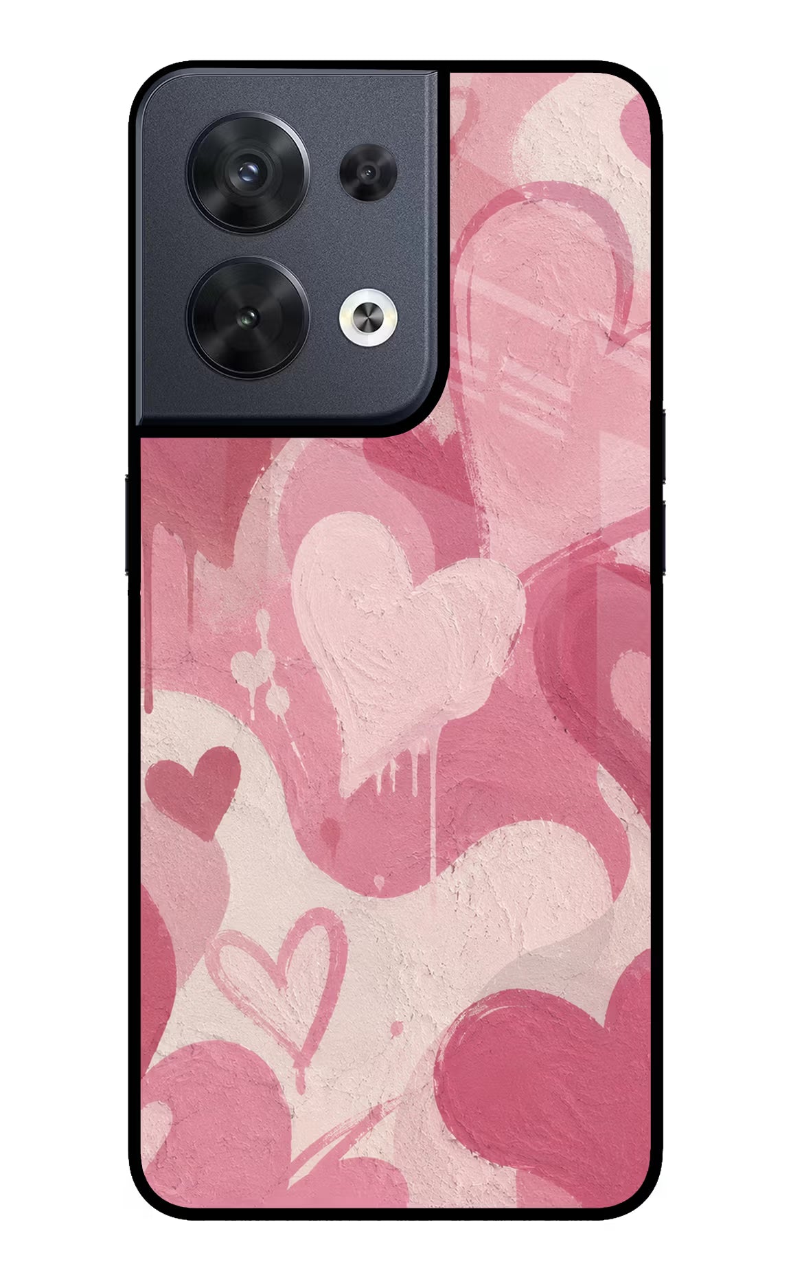 Hearty case Oppo Reno8 Glass Case Back Cover by Casekaro