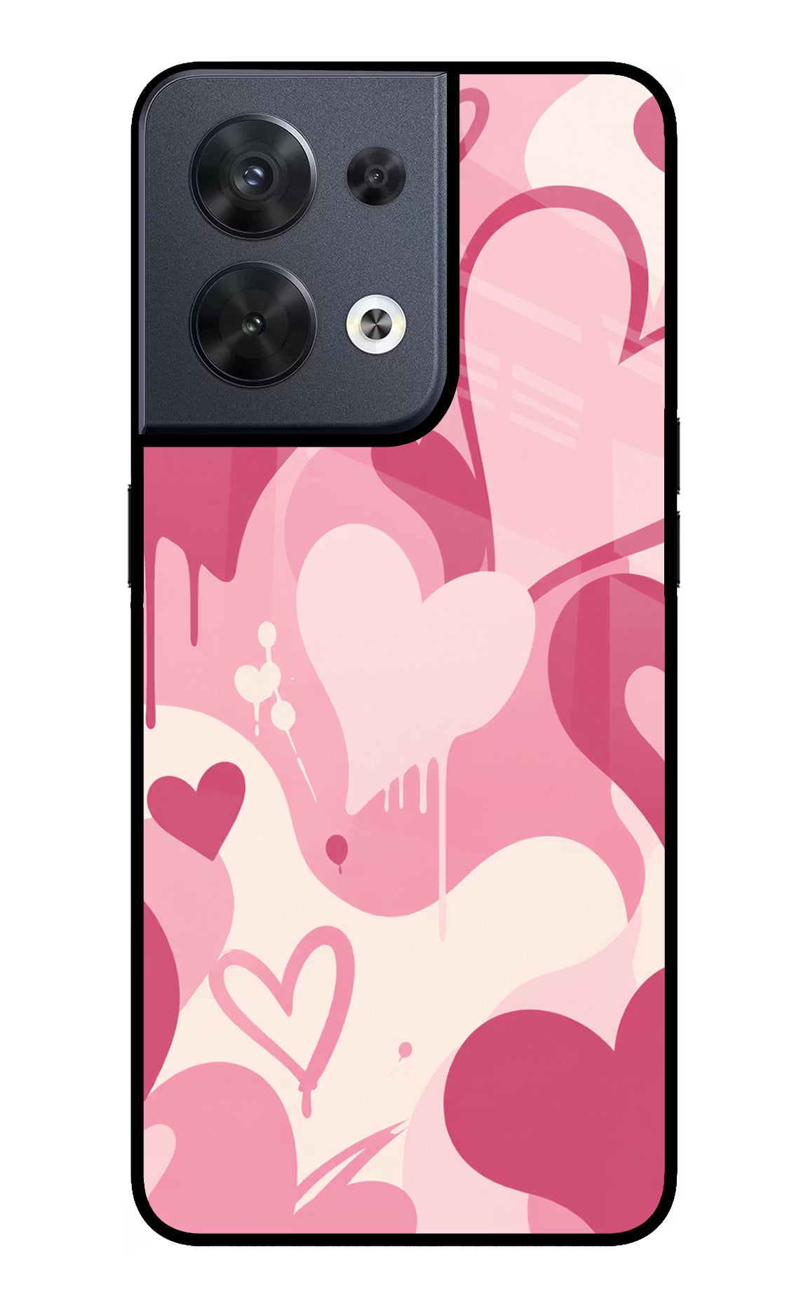Hearty case Oppo Reno8 Glass Case Back Cover by Casekaro