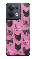 Pink Cats Oppo Reno8 Glass Case
