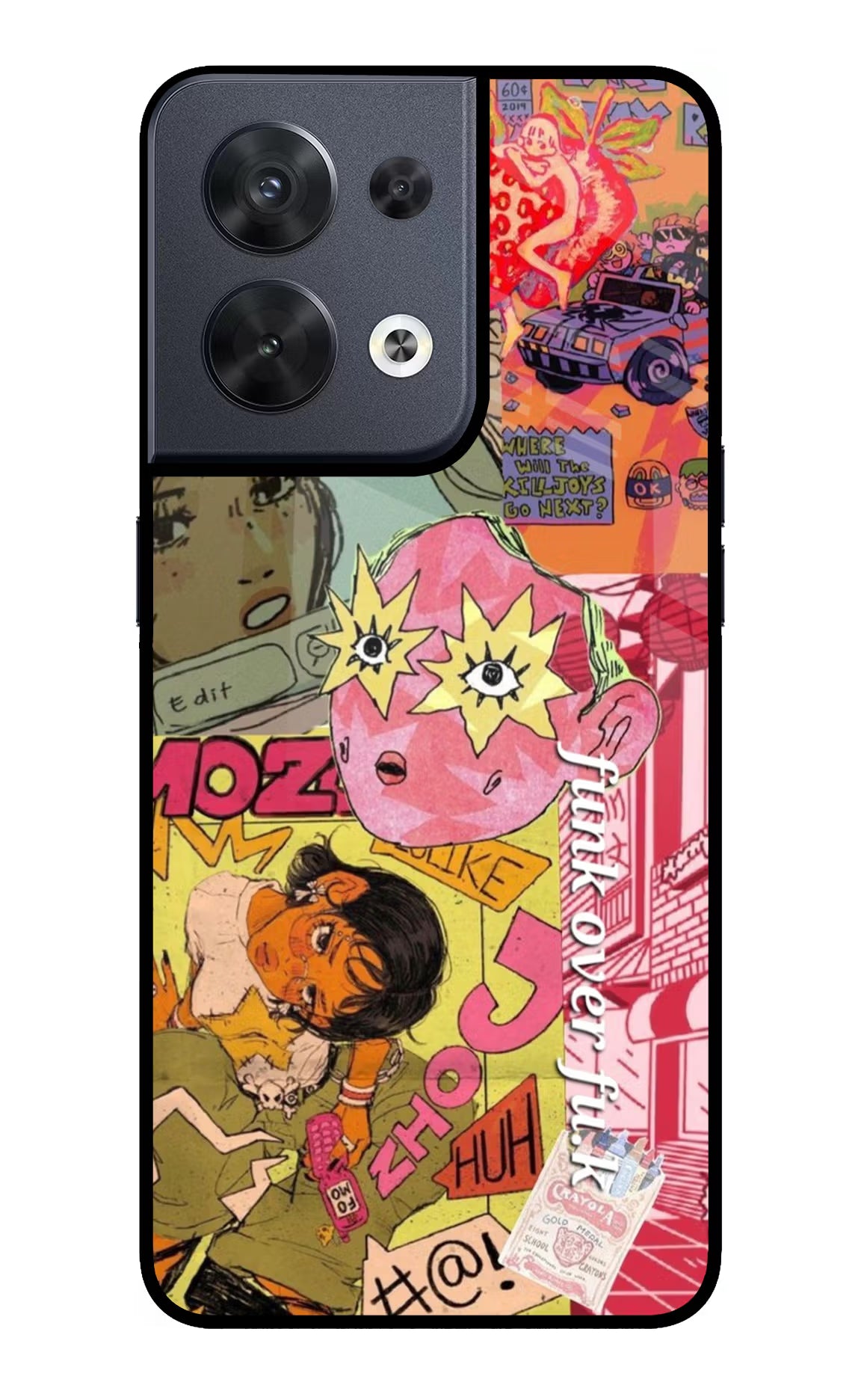 Funkover Oppo Reno8 Glass Case Back Cover by Casekaro