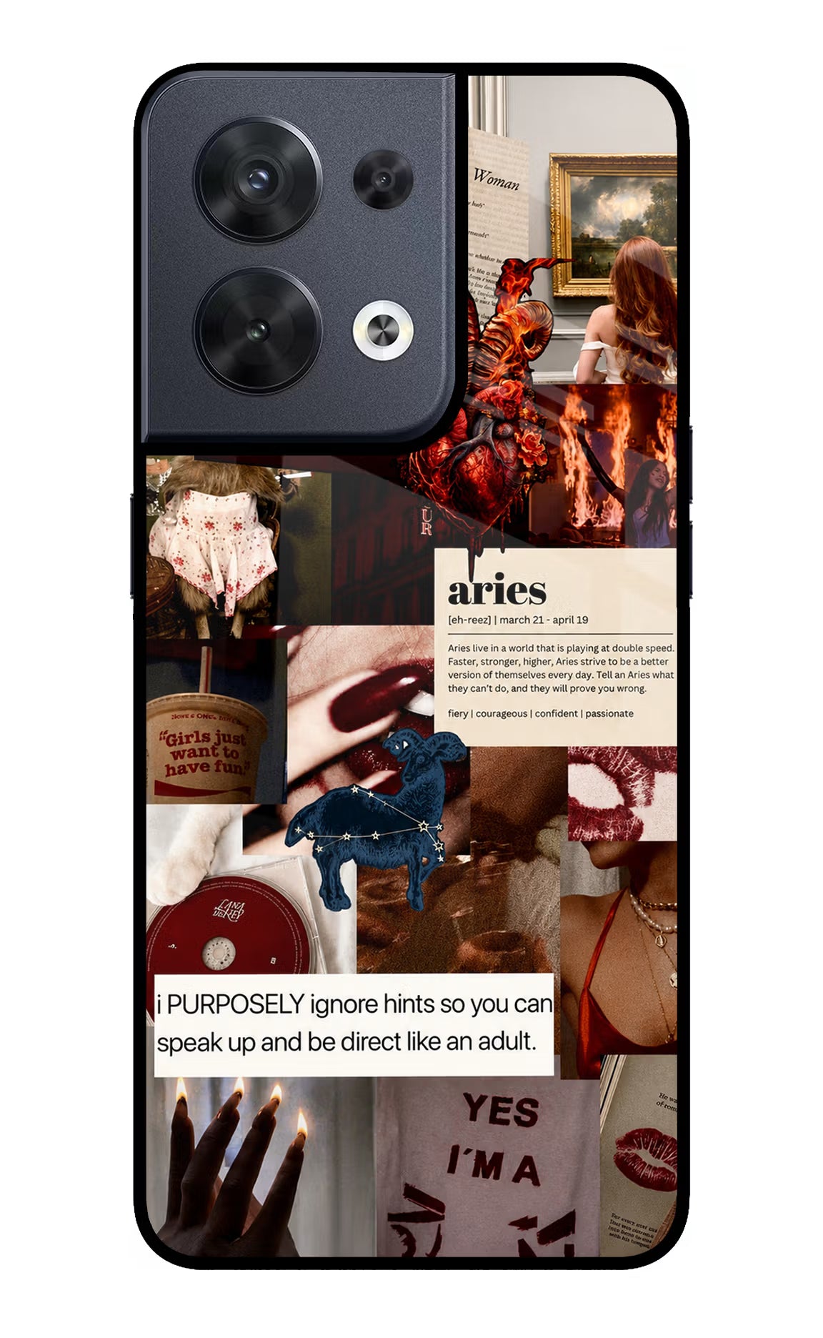 Zodiac Aries Oppo Reno8 Glass Case