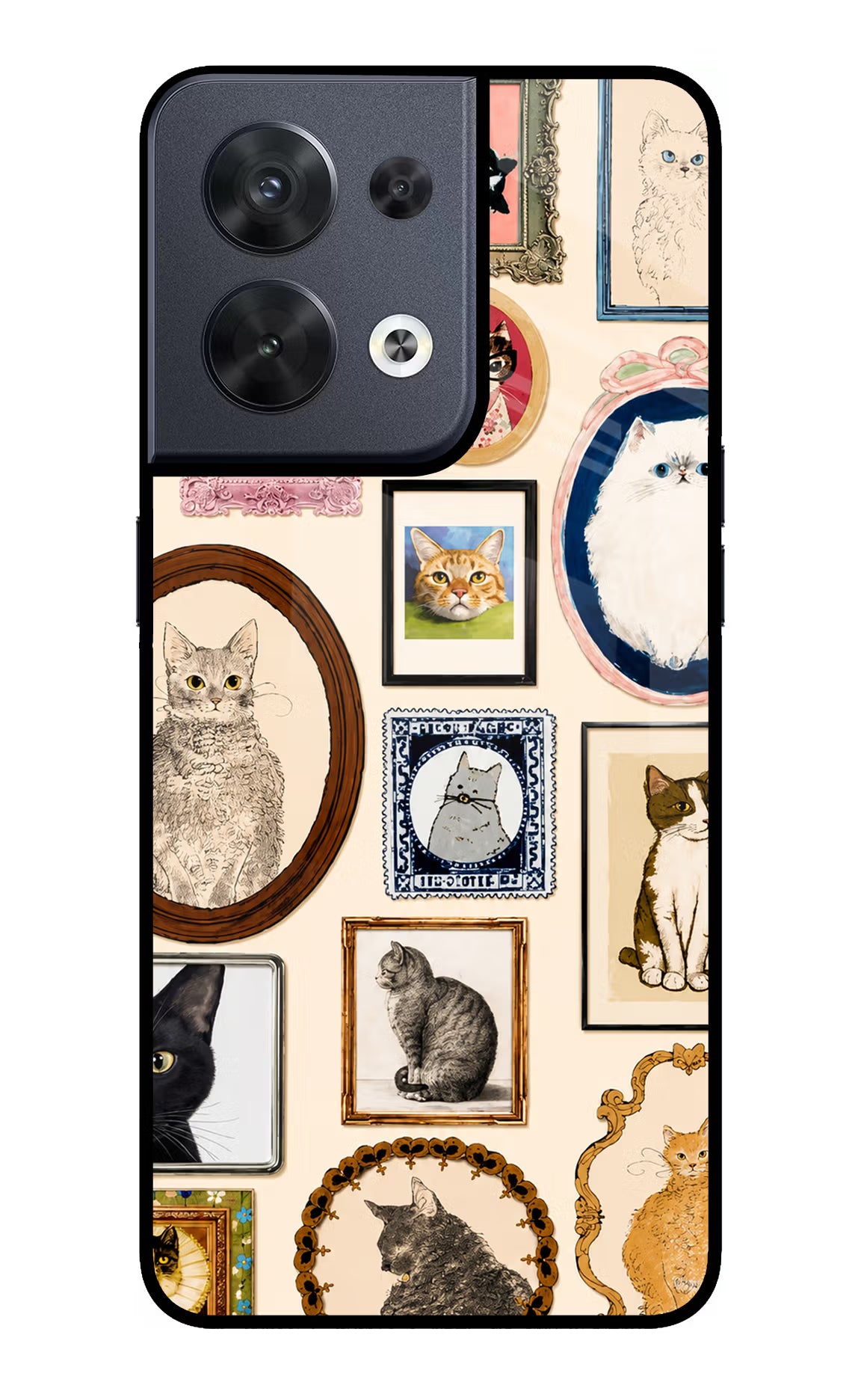 Mirror Cats Oppo Reno8 Glass Case