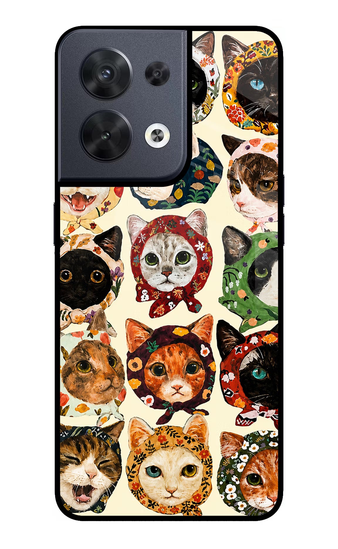 Cool Cat Oppo Reno8 Glass Case