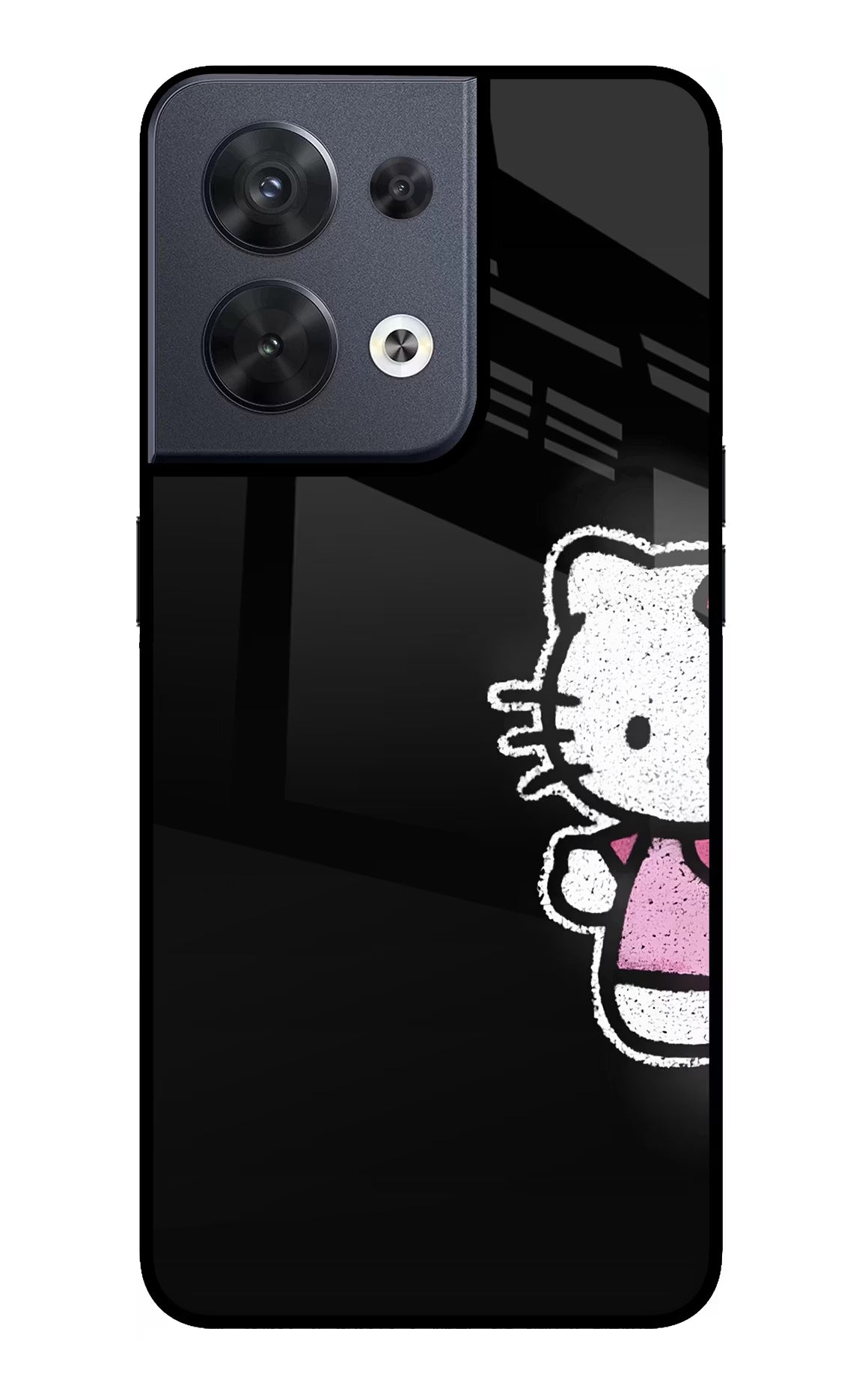 Kitty Charm Oppo Reno8 Glass Case