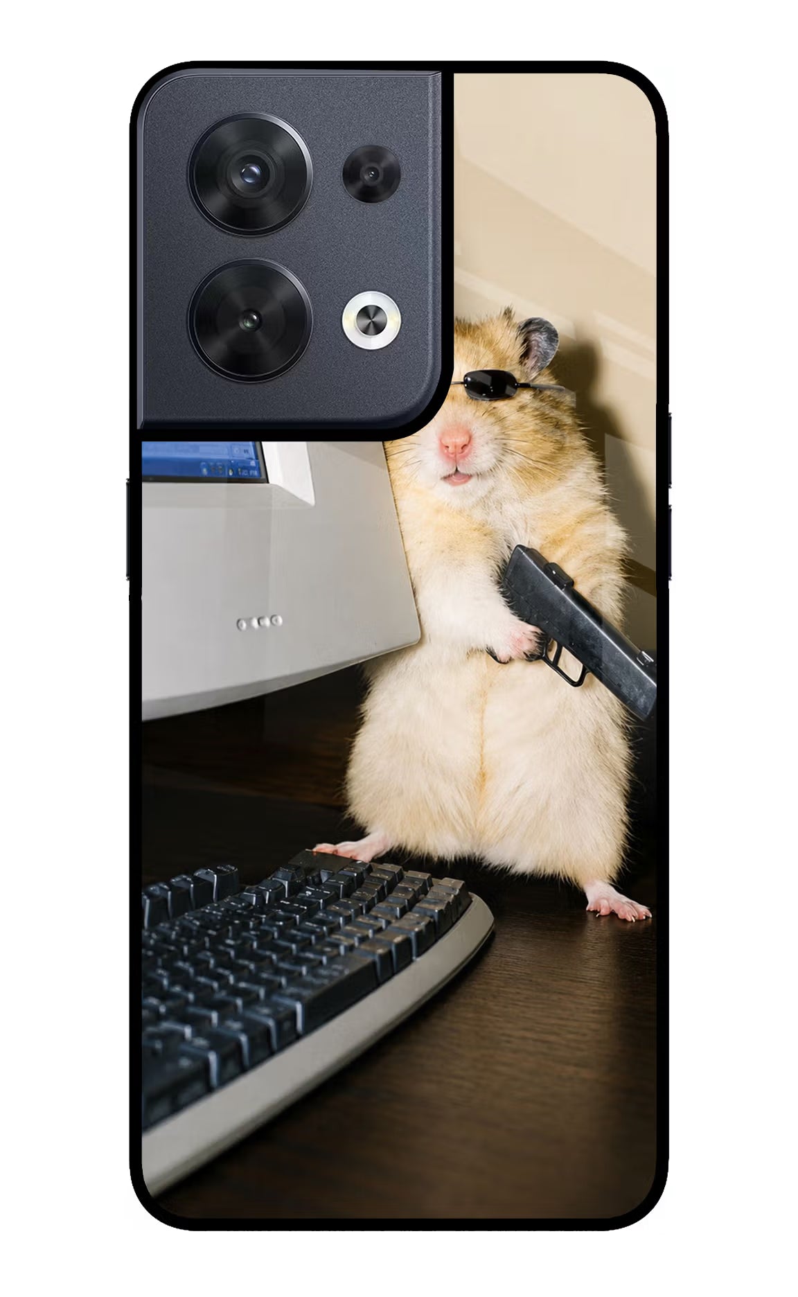 Hacker Hamster Oppo Reno8 Glass Case