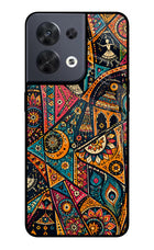 Folk Print Oppo Reno8 Glass Case