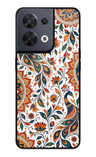 White Mayura Oppo Reno8 Glass Case