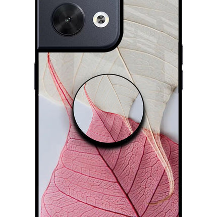 White Pink Leaf Oppo Reno8 Pop Case by Casekaro