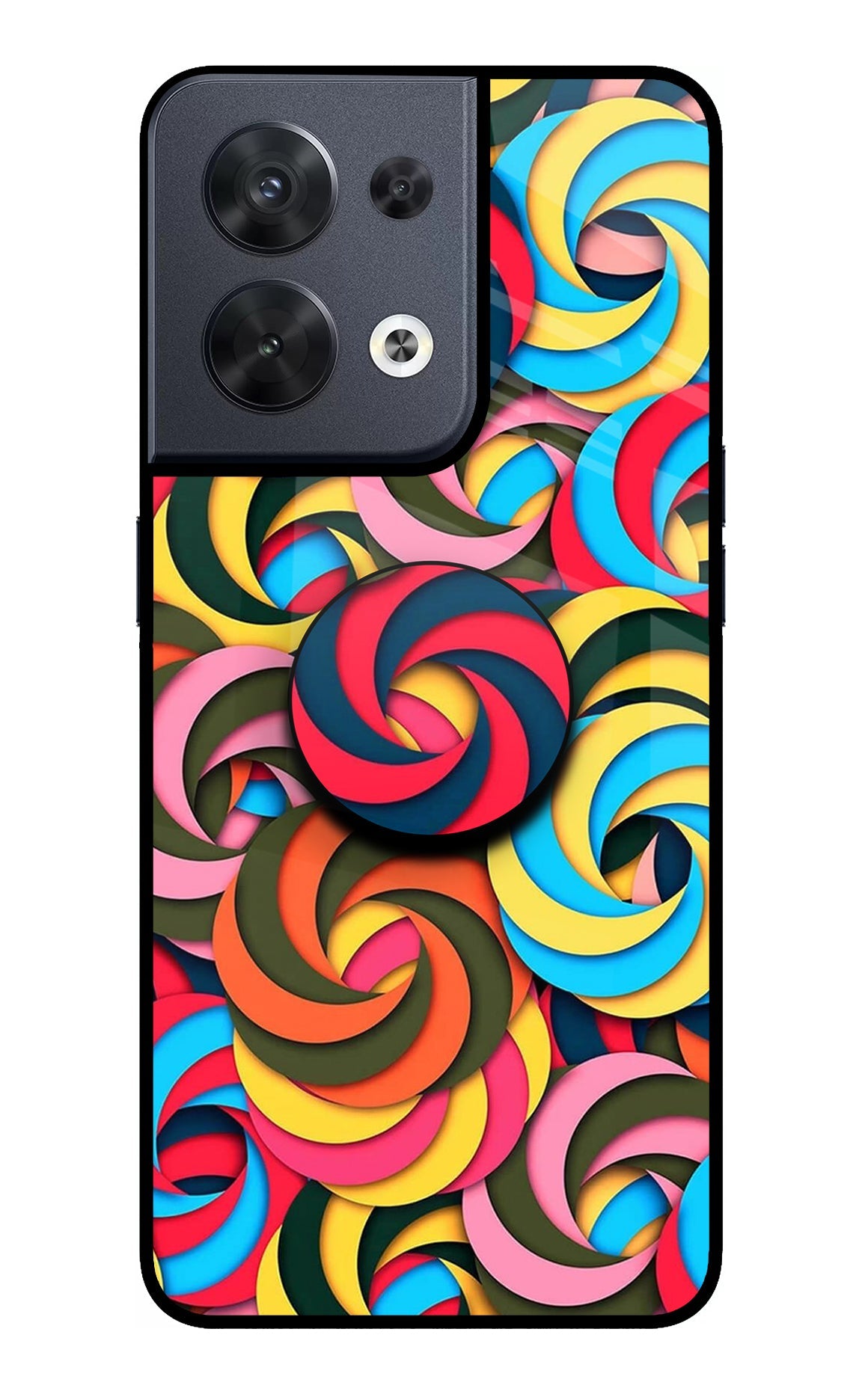 Spiral Pattern Oppo Reno8 Pop Case