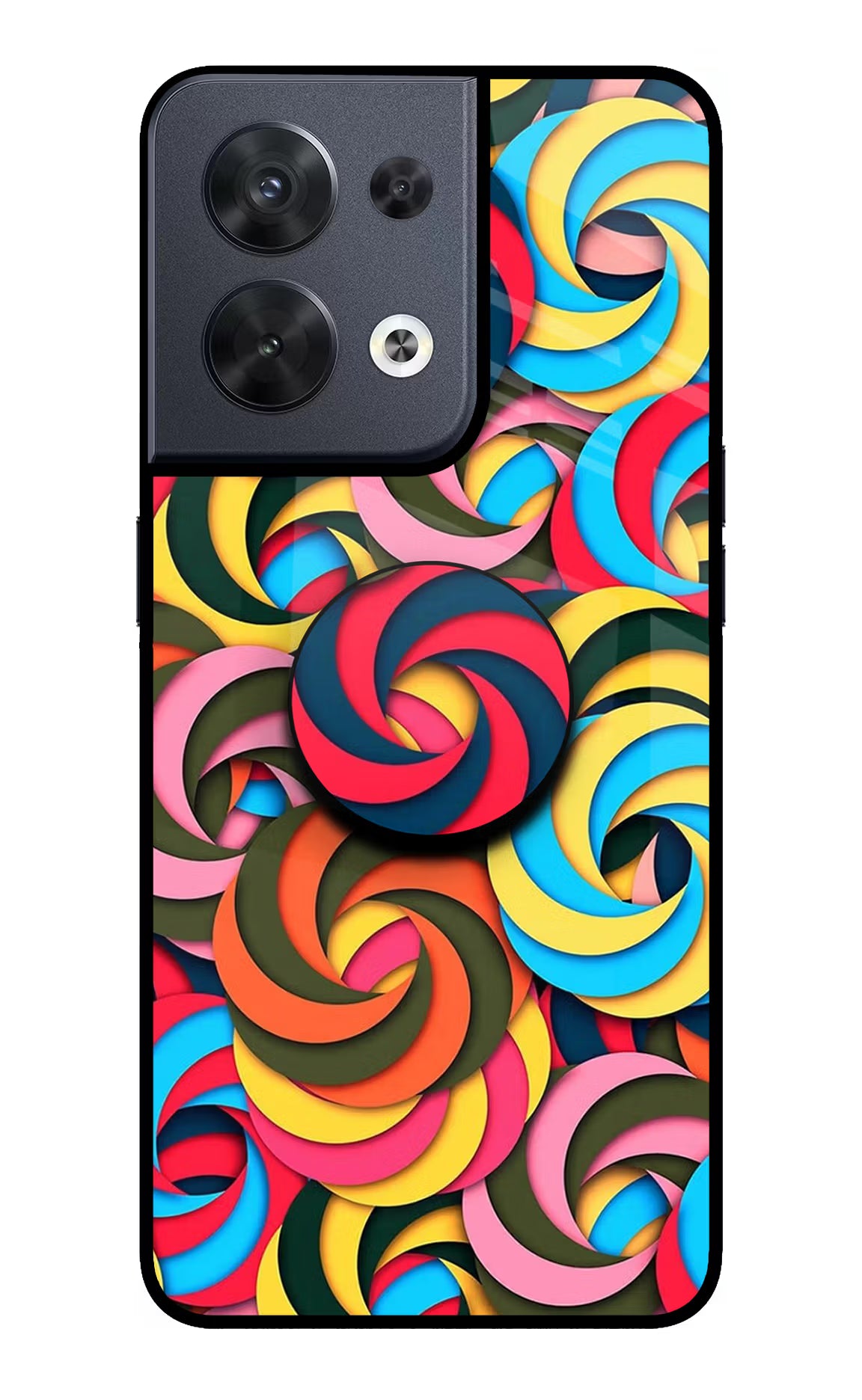 Spiral Pattern Oppo Reno8 Glass Case