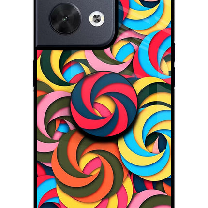 Spiral Pattern Oppo Reno8 Pop Case by Casekaro