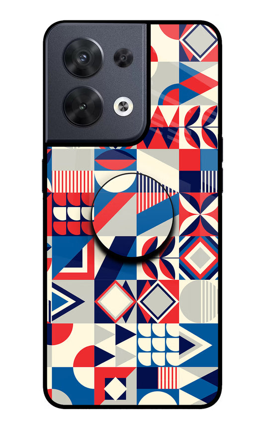 Colorful Pattern Oppo Reno8 Glass Case