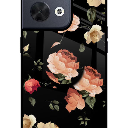 Flowers Oppo Reno8 Glass Case