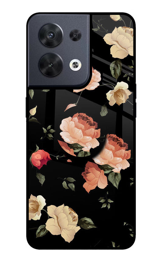 Flowers Oppo Reno8 Glass Case