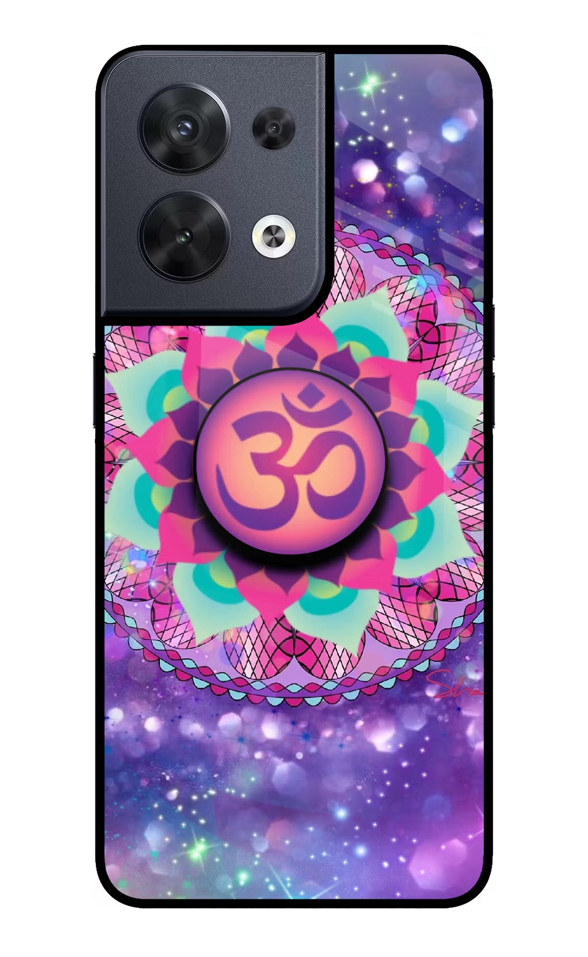 Om Purple Oppo Reno8 Pop Case by Casekaro