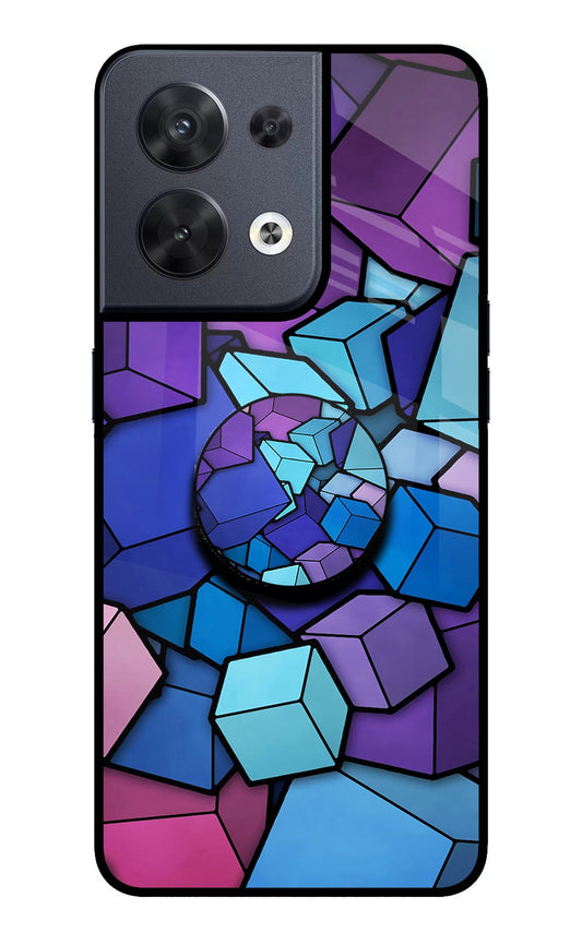 Cubic Abstract Oppo Reno8 Glass Case